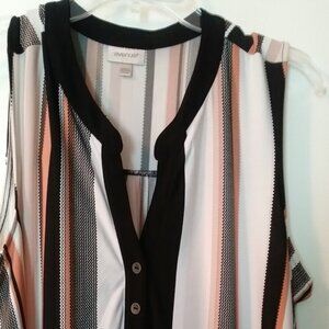 Women's Striped Sleeveless Avenues Tunic Top Size 14/16